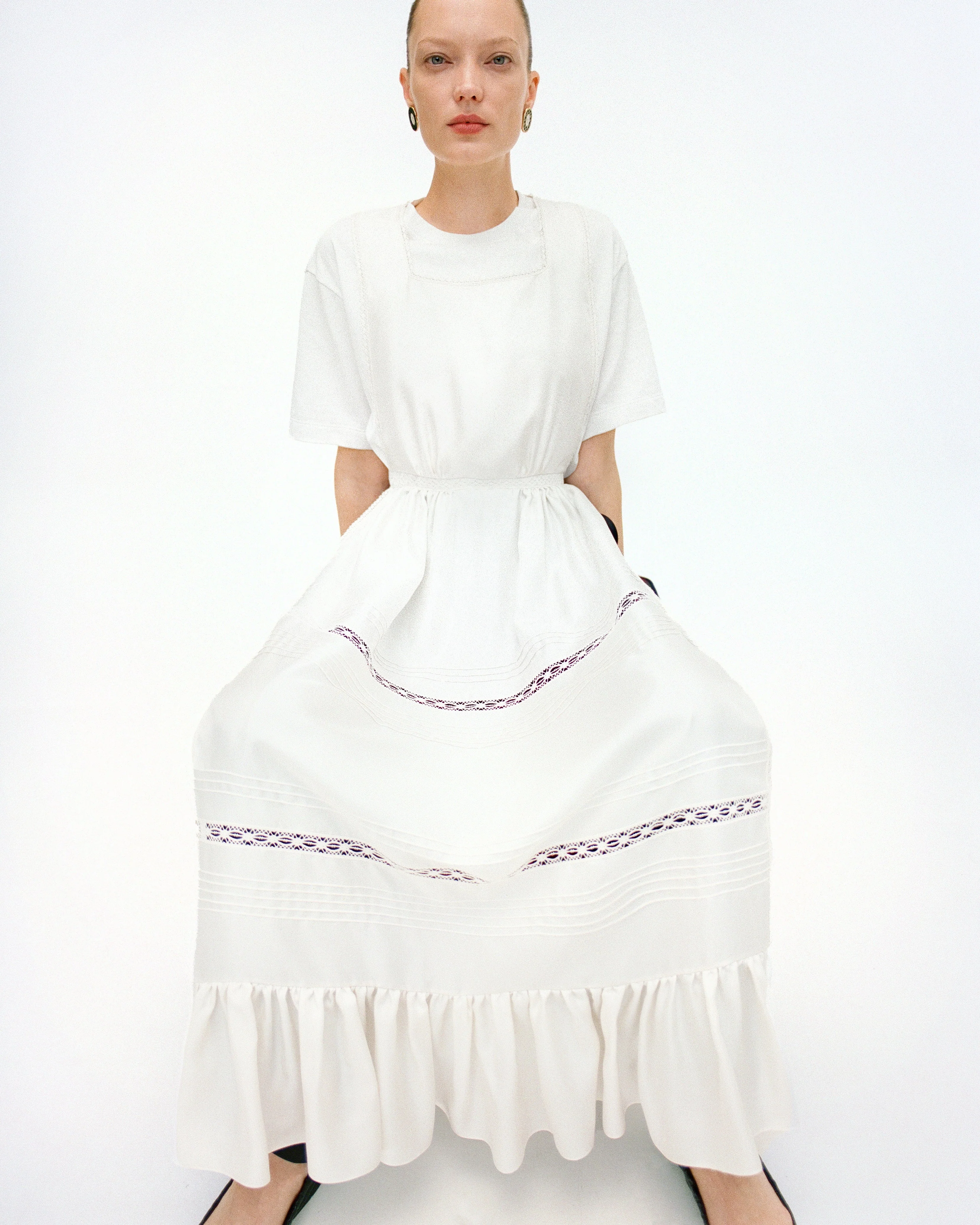 Lace Apron in Milk - Image 4